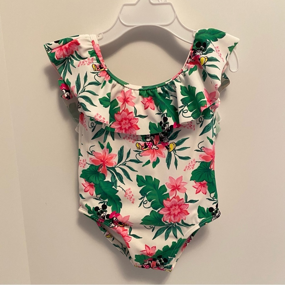 Janie And Jack Disney Minnie Mouse Recycled Tropical Swimsuit